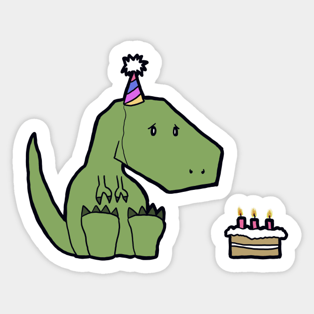 Lonely Birthday Dinosaur - Please Help Sticker by HBogart